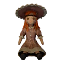 Doll Wearing Brown Bonnet