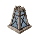 Icy White Watchtower Glass Lamp
